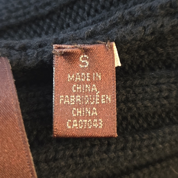 525 America Black Thick Knit Open Cardigan Size Small - Picture 5 of 5